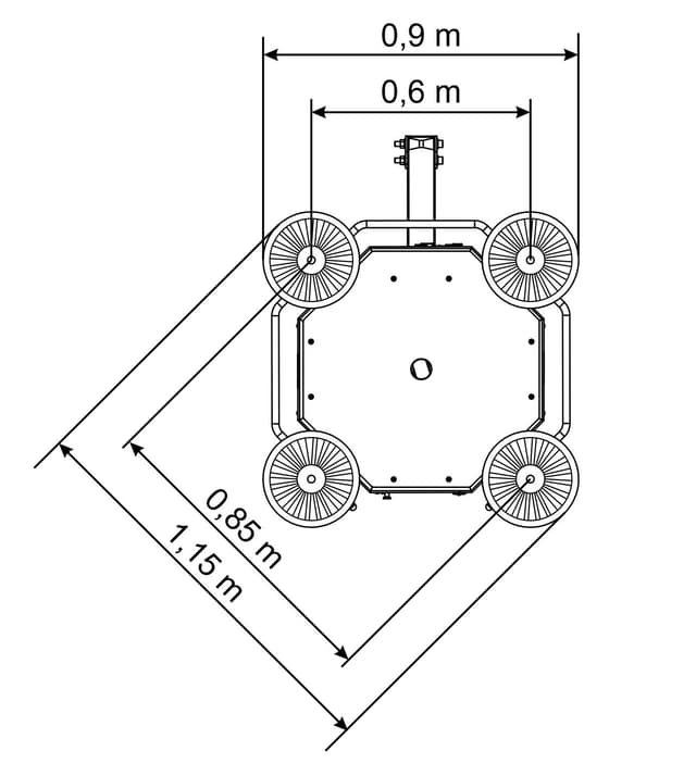 Rysunek techniczny do chwytaka podciśnieniowego Befard XP302 z wymiarami urządzenia