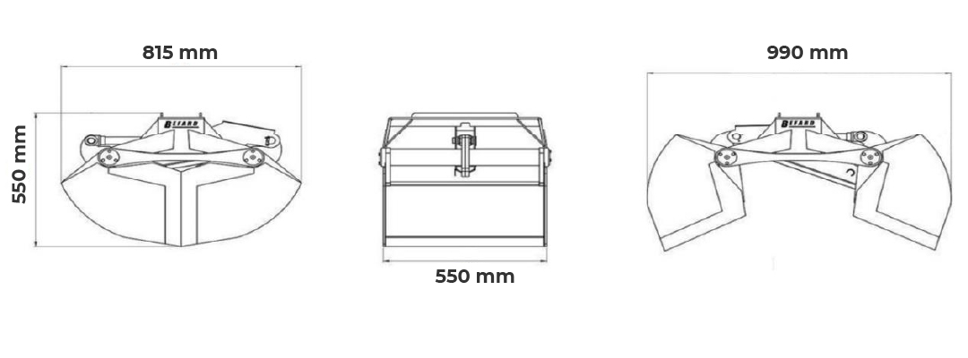 BEFARD MS 150 2 kompaktná lyžica pre menšie žeriavy HDS