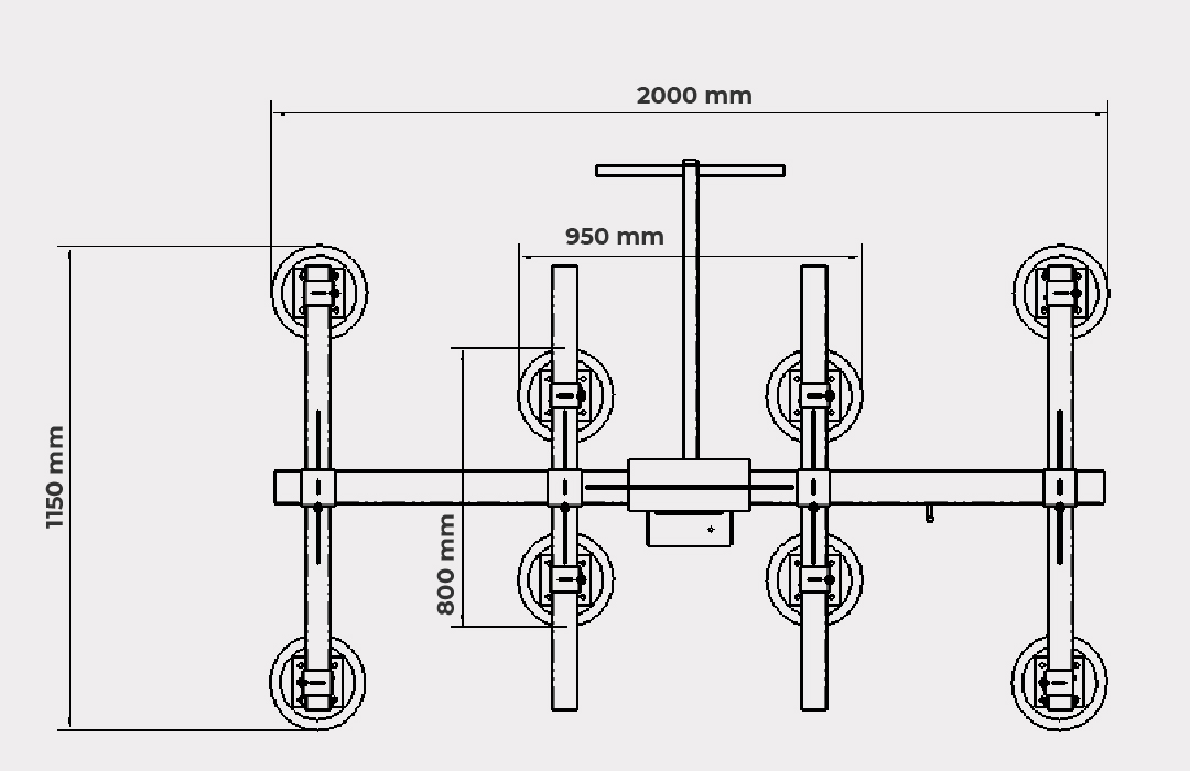 Vakuumgreifer für Bleche und Arbeitsplatten BEFARD XS 1080 