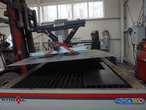 Vacuum gripper is used to transport metal sheets to e.g. laser and plasma cutters BEFARD