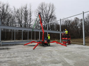 Mini crane on tracked chassis